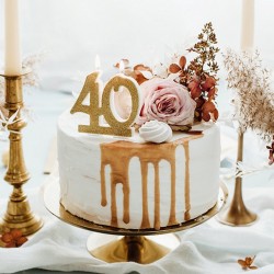 ŚWIECZKI na tort na 40 urodziny brokatowe