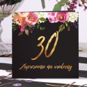 ZAPROSZENIA na 30 urodziny Boho eleganckie z kwiatami 10szt (+koperty)