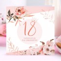 ZAPROSZENIA na 18 urodziny Rosegold Flowers 10szt (+koperty)