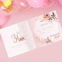 ZAPROSZENIA na 30 urodziny Rosegold Flowers 10szt (+koperty)
