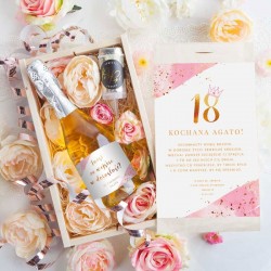PREZENT na 18 Wino musujące w kwiatach Luxury Z koroną Pink 750ml ZŁOTY