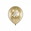 BALONY na 40 urodziny złote 6szt Chromowane Lux