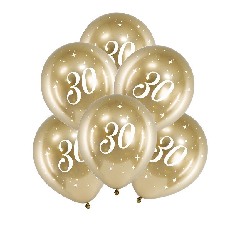 Bukiet złotych balonów na 30 urodziny