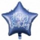 BALON foliowy urodzinowy gwiazda 40cm Happy Birthday GRANATOWY