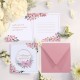 KARTKA z życzeniami na ślub, rocznicę Różowe Kwiaty (+różowa koperta)