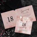 ZAPROSZENIA na 18 urodziny Glamour Glitter 10szt (+czarne koperty)
