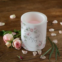 ŚWIECA/LAMPION zapachowa Beautiful Day Różowe Kwiaty 12cm/10cm DUŻA