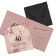 ZAPROSZENIA na 40 urodziny Glamour Glitter 10szt (+czarne koperty)