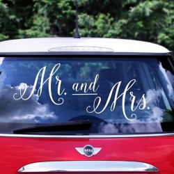 NAKLEJKA na samochód ślubny Mr&Mrs
