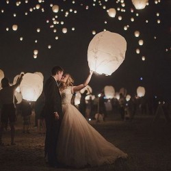 LAMPION Spełnionych życzeń biały ślubny lampion szczęścia