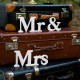NAPIS drewniany na stół weselny Mr&Mrs BIAŁY
