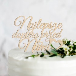 TOPPER na tort weselny Najlepsze dopiero przed nami