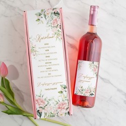 PREZENT dla Niej Z PODPISEM Wino w pudełku Różowe