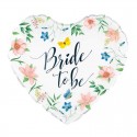 BALON foliowy na panieński Bride to be w kwiatach SERCE 45cm