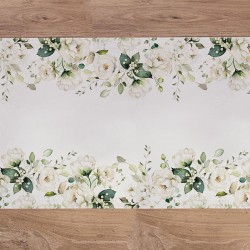 BIEŻNIK dekoracja stołu obrus Białe Róże i Konwalie 40cmx10m EDYCJA LIMITOWANA