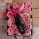 PREZENT na Panieński Z IMIENIEM Wino musujące Cava Negro w kwiatach MEGA LUX