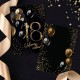 BILECIKI podziękowanie na 18 urodziny Black&Gold Balloons 10szt