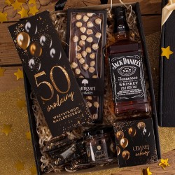 PREZENT na 50 urodziny Z IMIENIEM Zestaw Jack Daniels MEGA