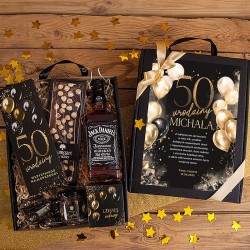 PREZENT na 50 urodziny Z IMIENIEM Zestaw Jack Daniels MEGA