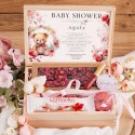 PREZENT na Baby Shower dla przyszłej Mamy w skrzynce Z PODPISEM Słodki zestaw z pomadką i lusterkiem