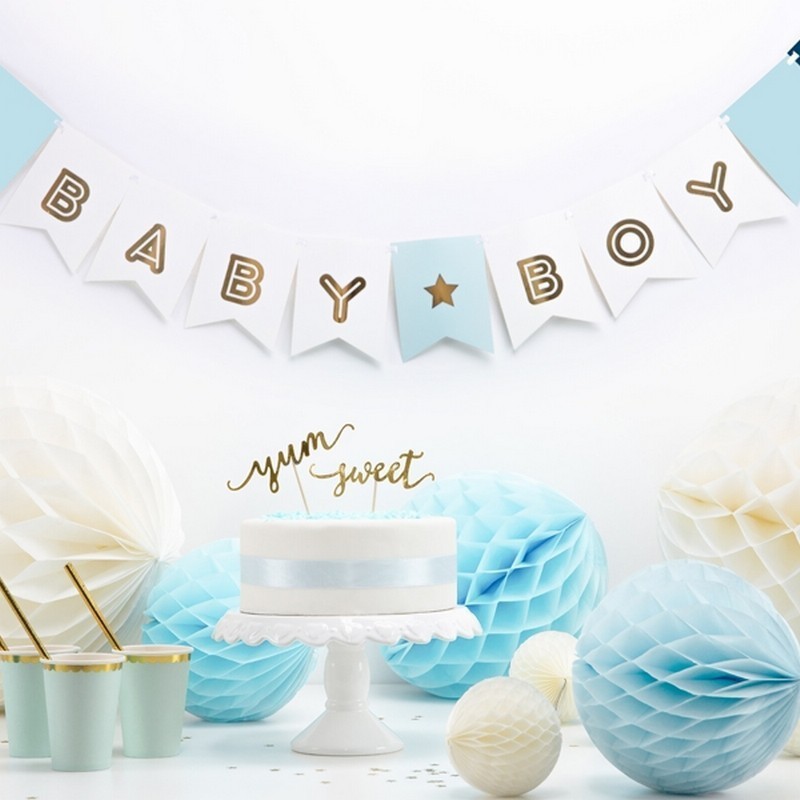 Baner na Baby Shower chłopca z napisem Baby Boy